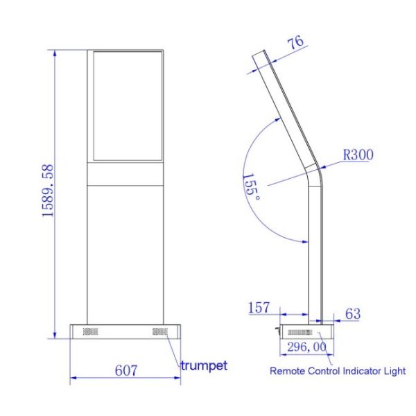 30 Inch Custom clear Floor Standing transparent OLED Display Unit Stand for Supermarket Exhibition Hotel