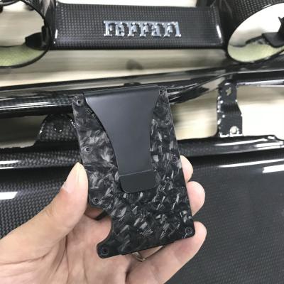 Durable Mini Forged Carbon Fiber Credit Card Holder Wallet With RFID Block