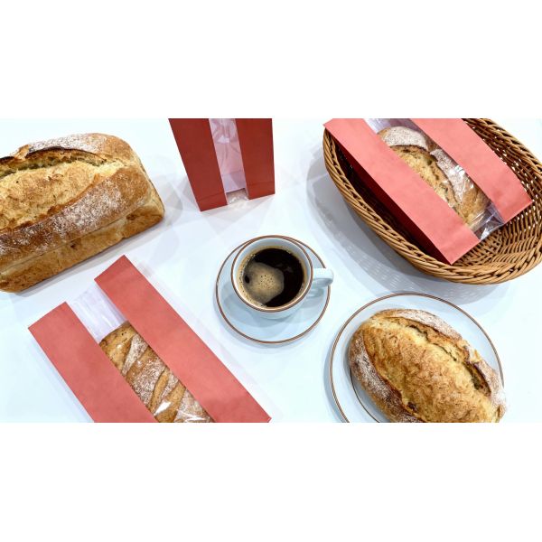 Customized Window SOS Kraft Paper Bag Stand Pouch With Tie Use For Baked Food
