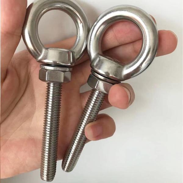 JIS Standard Corrosion-Resistant Stainless Steel Thread Lifting Ring Shoulder Eye Bolts 3/8 X 2.75 with Nuts and Washer