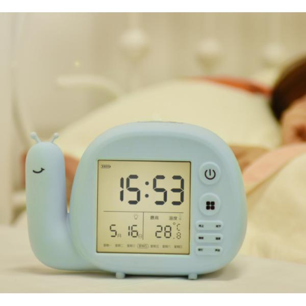 Kingda ABS Silicone Kids Alarm Clock , Portable DC 5V Digital Night Light Clock