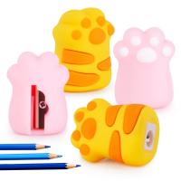Apertisseur de crayons à pattes de chat manuel cadeau mini stationnaire en silicone pour enfants Kawaii fournitures scolaires de bureau