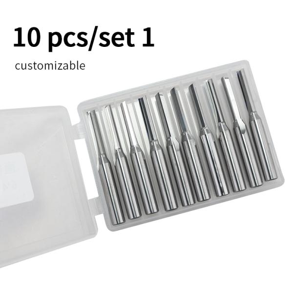 High-Speed Steel 2-Flute Straight Edge Router Bits CNc Wood Straight Engraving Cutters Carbide Endmils Tools Packet Reamers