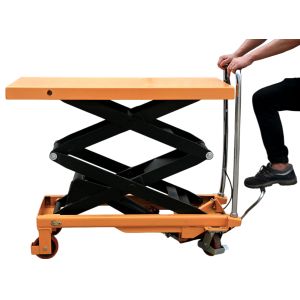 OEM Single Adjustable Scissor Lift Table , Small Hydraulic Lifting Platform 1000kg hydraulic scissor lift trolley