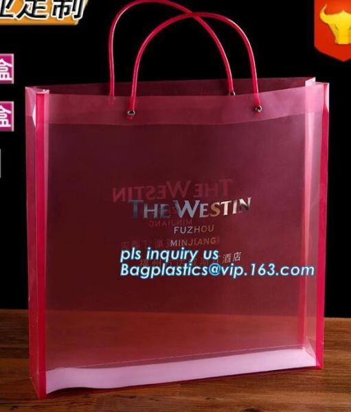 Gravure printing long handle recyclable PVC red wine bag with spout wholesale wine bags, Promotional Plastic PVC Handle