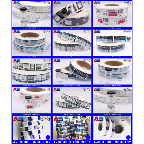White Pearl Film Small Bottle Label for Injection Oils Stickers, Hcg Vial Stickers Printing Customized Logo