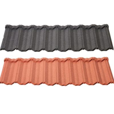 Telhas clássicas modernas azulejos vermelhos revestidos de pedra bege azulejos de telhado 0,50 mm AZ150 Aluzinc Base Metal 50 anos de garantia cor personalizada