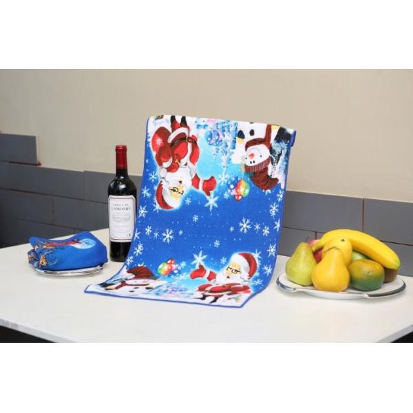 Superfine Fiber Christmas Tea Towels Reactive Printed With Square Shape