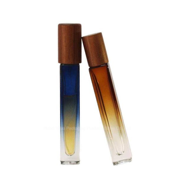 Botella de spray cosmético de vidrio pequeño de 10 ml, botella de spray de maquillaje azul