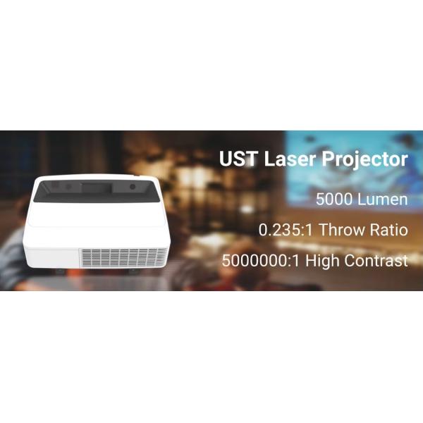 Ультра короткофокальный 4K лазерный проектор 3LCD дисплей технологии 5000LM для телевизора / домашнего кинотеатра