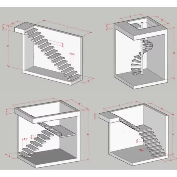 Escalera flotante de diseño moderno SZG Escalera flotante de madera personalizada