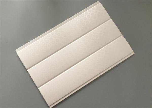 Three Circular Arc Pvc Wall Panels White Laminate Design 8mm Thickness