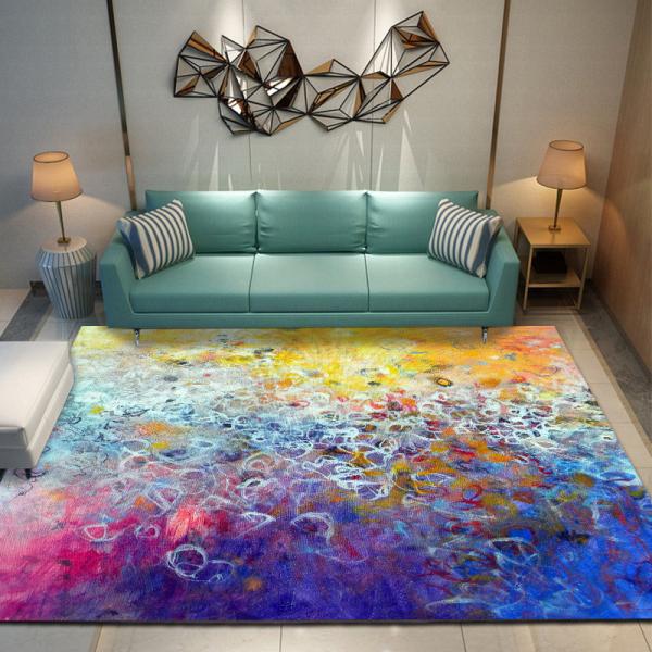 MOQ ONE Piece Printing outdoor kids Area play rug cheaper price polyester Bedroom Mat Rug
