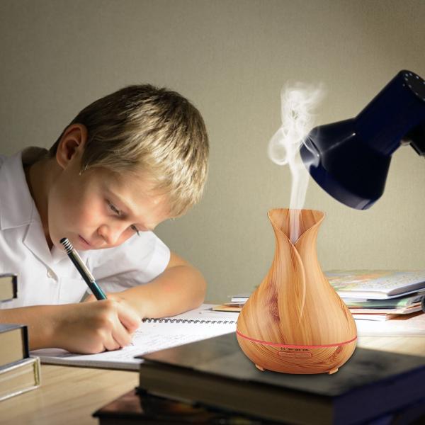 Ultrasonic Wood Grain 400ml Aroma Essential Oil Diffuser