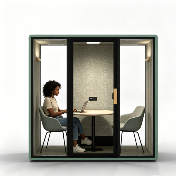 Premium Glass Phone Vocal Isolation Booth Pod For Office Workplace Transparency