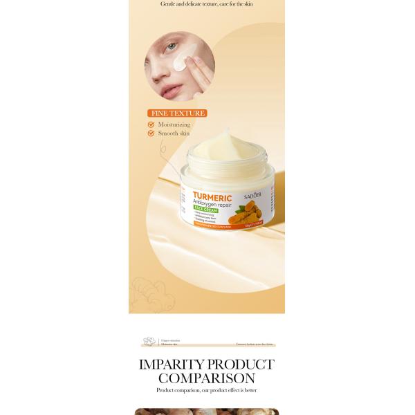 50G Turmeric Facial Cream Skin Care Whitening Acne Treatment Face Cream