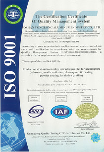 Guangdong  Yonglong Aluminum Co., Ltd.  Сертификации