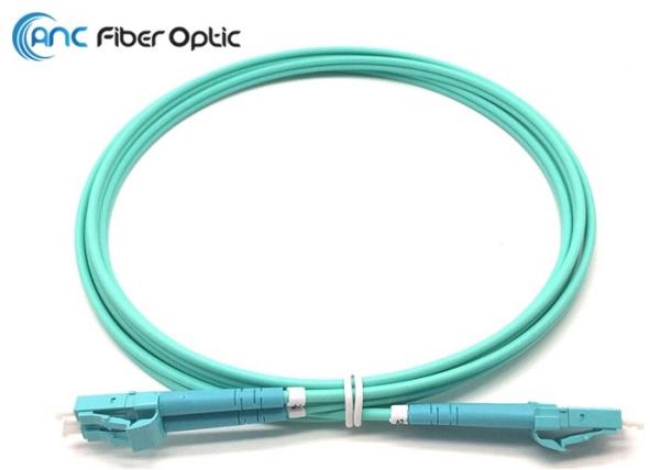 LC To LC Fiber Optic Patch Cord 10G OM3 50/125 Aqua Duplex 2.0mm 3.0mm Custom