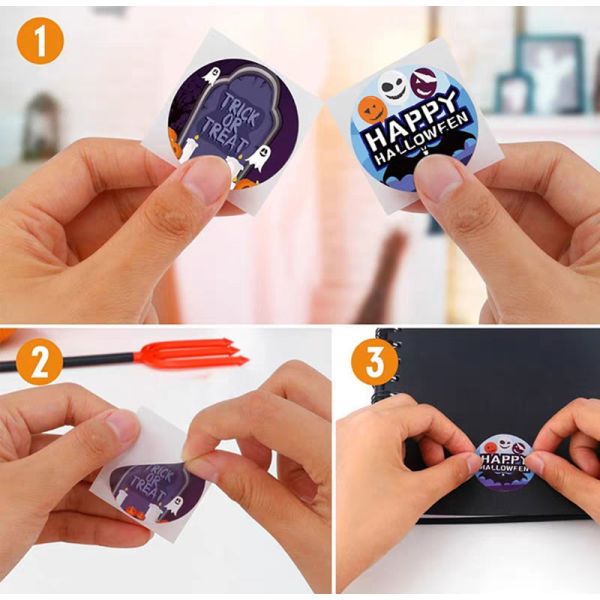 1Inch Removable Cute Holiday Round PVC Label Sticker Decals Roll