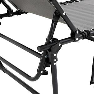 Folding Outdoor Chaise Lounge Chair, 5-Position Adjustable Beach, Sunbathing, Patio, Pool, Lawn, Lay Flat Portable