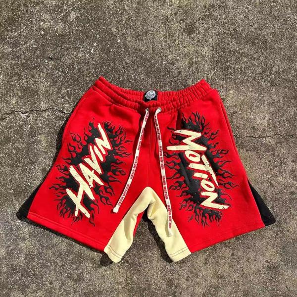 Roupas de rua de algodão personalizadas Jogger Saco de lavagem de ácido Puff Impressão Casual Shorts de sucesso