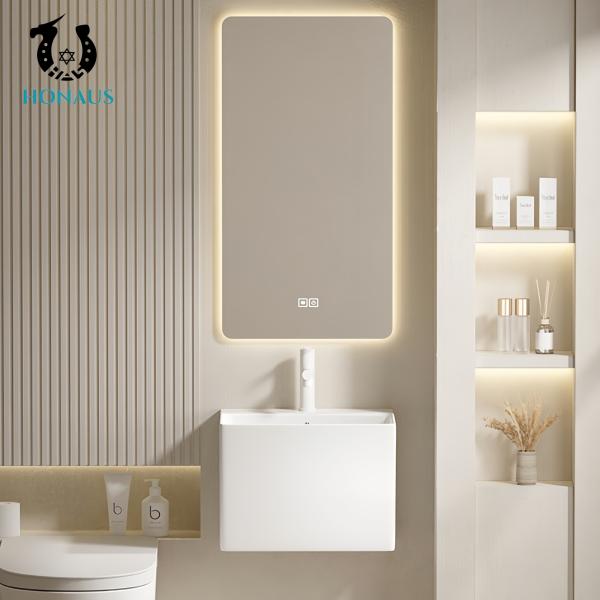 Trapezoid Bathroom Wall Hung Bain Ceramic White Thin Edge Single Hole 20L Capacity