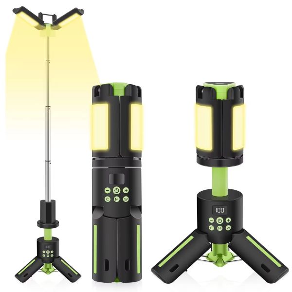 Rechargeable Camping Lantern Outdoor Hiking Fishing Tent Lamp 6000 LM Super Bright Magnetic Rotatable Telescopic LED RV
