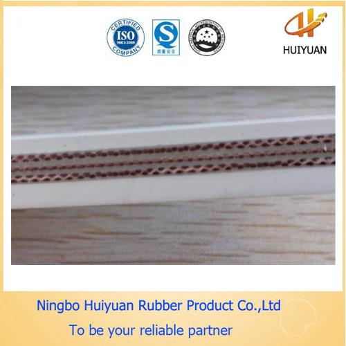 Foodstuff White Conveyor Rubber Belt used for conveying eating salt