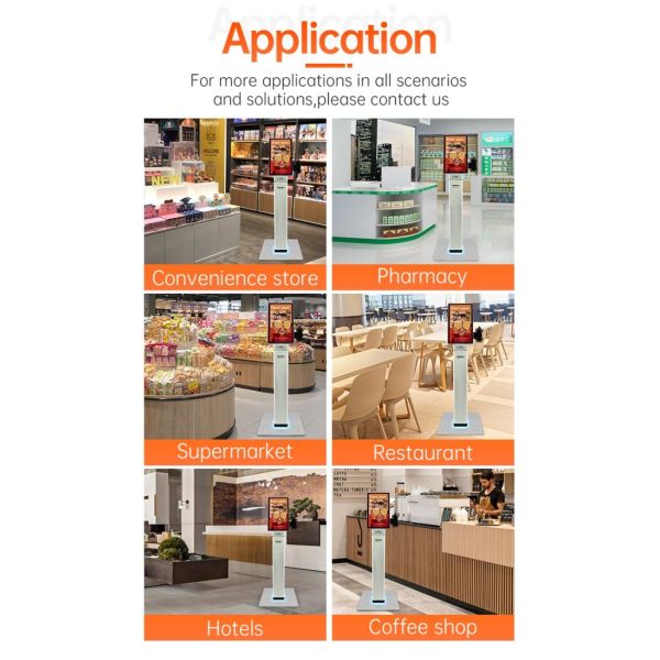 Hot Selling 21.5 Inch Floor-stand Self Service Food Ordering System Custom Multi-payment Methods Secure Payment Kiosk for Car Exhibition