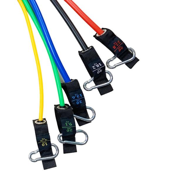 Weight Clearly Marked Resistance Band Kit 5 Fitness Workout Bands Stackable Up To 150 Lbs