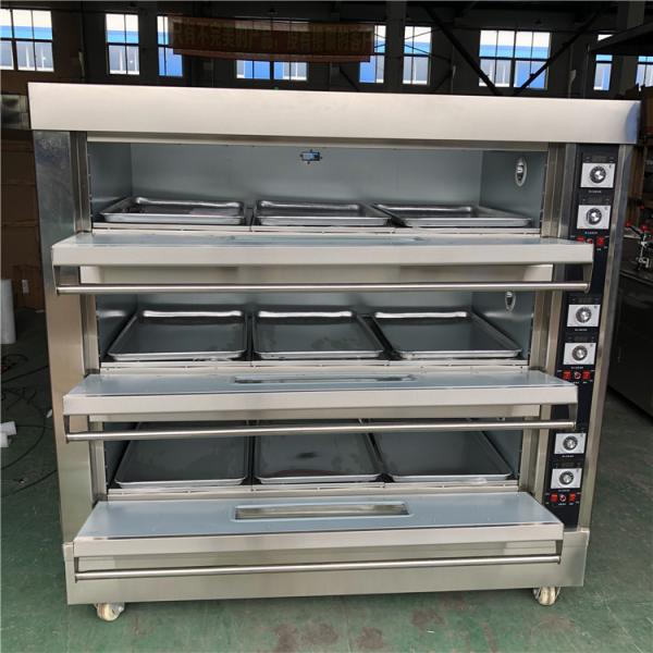 Roti Mini Commercial Baking Oven 3 Deck 9 Tray Gas Pizza Bread Baking 304