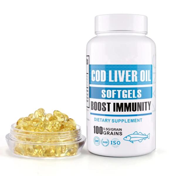 OEM Dietary Supplement private label Cod Liver Oil rich EPA and DHA softgel for food supplement