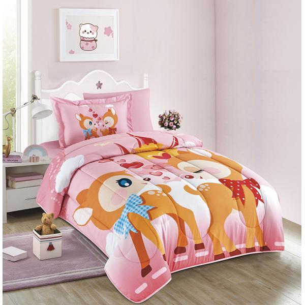 Домашний 4PCS набор Милый мультфильм Печатный детский одеял на 100% хлопка Постельное белье