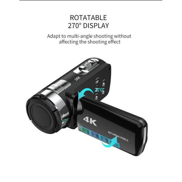 4k 30fps Waterproof Handheld Camcorder 48M EIS Handy HD Mini DV Camera