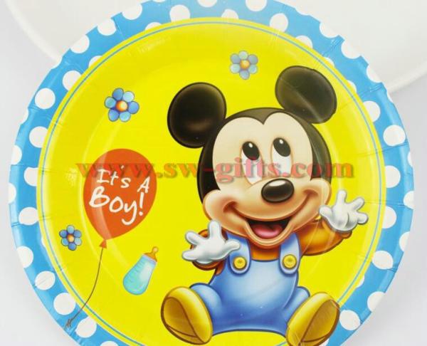 Baby Mickey theme Baby birthday party set plate cup&napkin tablecloth favor gift for Kids Event Party Supplies
