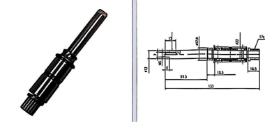 DTM DTY Machine Accessories SGLG-D-01 SDS Passive Shaft 17 Teeth Spares For Draw Texturing Machine