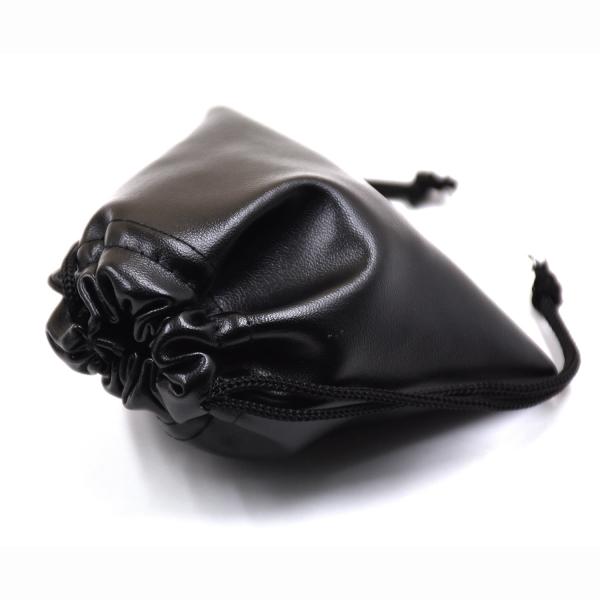 Medium Size Custom Logo PU Leather Jewelry Pouch Drawstring Bag for High Class Storage