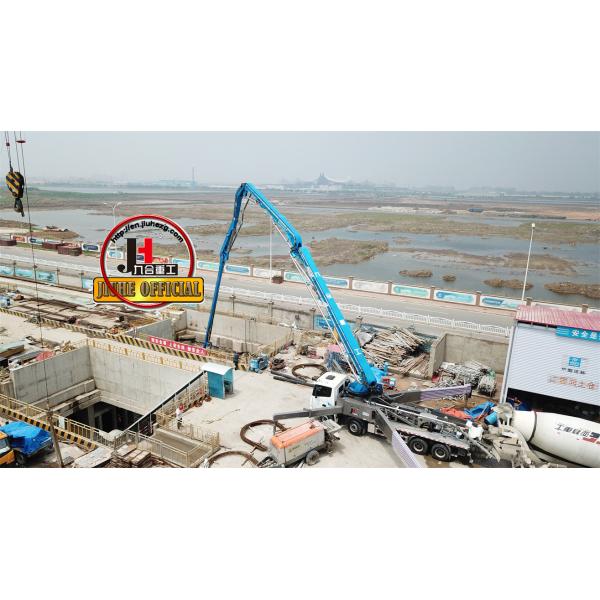 JIUHE Low Fuel Consumption HB58K Big Concrete Pump Truck 58m Truck Mounted Concrete Pump Large Concrete Pump