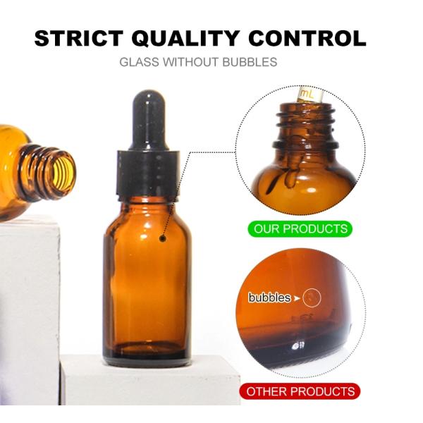 Cosmetic Glass Bottle Amber Serum Dropper Bottle 30ml 50ml 60ml Amber Luxury Essential Oil Glass dropper Bottle