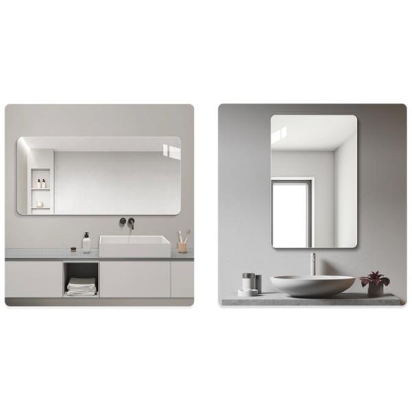 Minimalist Custom Bathroom Mirrors Framed Custom Cut Mirror Glass