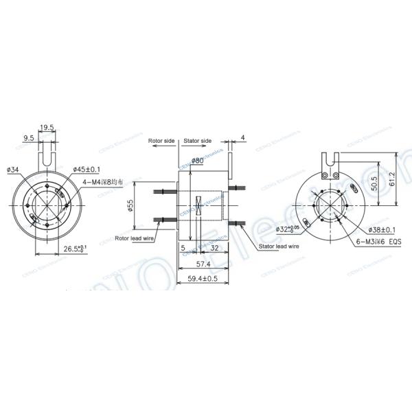 Ethernet Signal Slip Ring with Through Hole For Low Temperature Environment