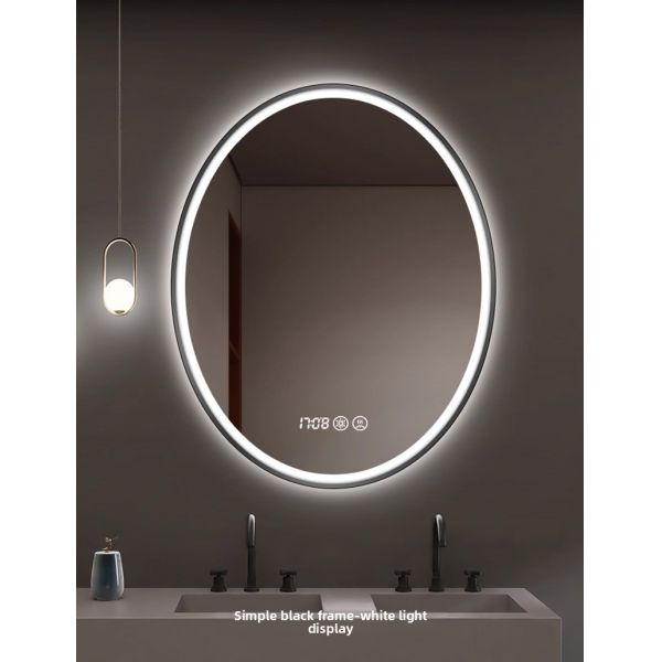 Modern Luxury Smart LED Vanity Mirror Oval Framed with Touch Switch Wall-Mounted Makeup Mirror for Salon Hotel Apartment