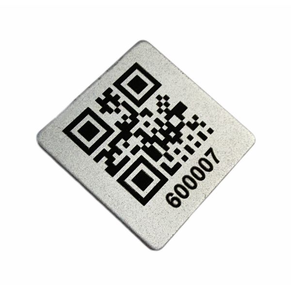 Custom Square Aluminum QR Code Tags | Waterproof Durable Metal ID Labels