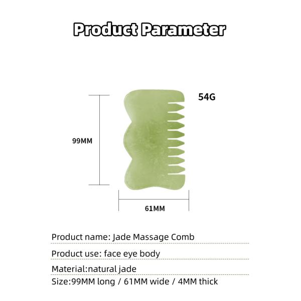 Customized Logo Availabled M Shape Jade Gua Sha Stone Head Massager for Hair Health Care and Scalp Massage in Salon Beauty