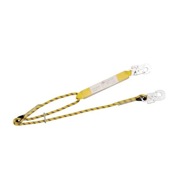 1460 To 1988mm Adjustable Safety Lanyard with Kernmantle Rope and Yellow Energy Absorber for Fall Arrest