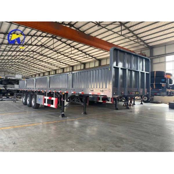 Grey Color 3axle Side Guard Semi Trailer with One Piece Tool Box 1m *0.5m*0.5m