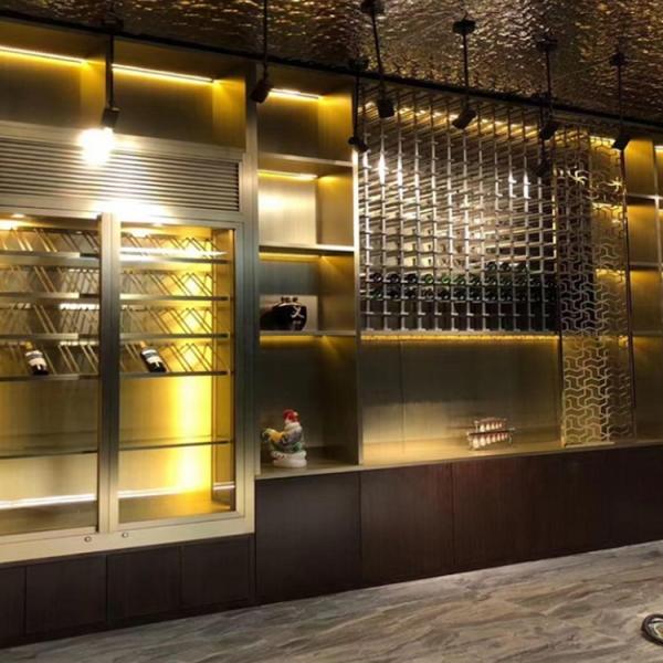 Hotel Villa Wine Storage Cabinet Temperature Control Decorative Metalwork Modern