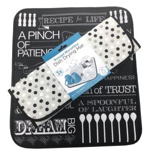 All Polyester Decorative Absorbent Dish Drying Mat For Dish Racks