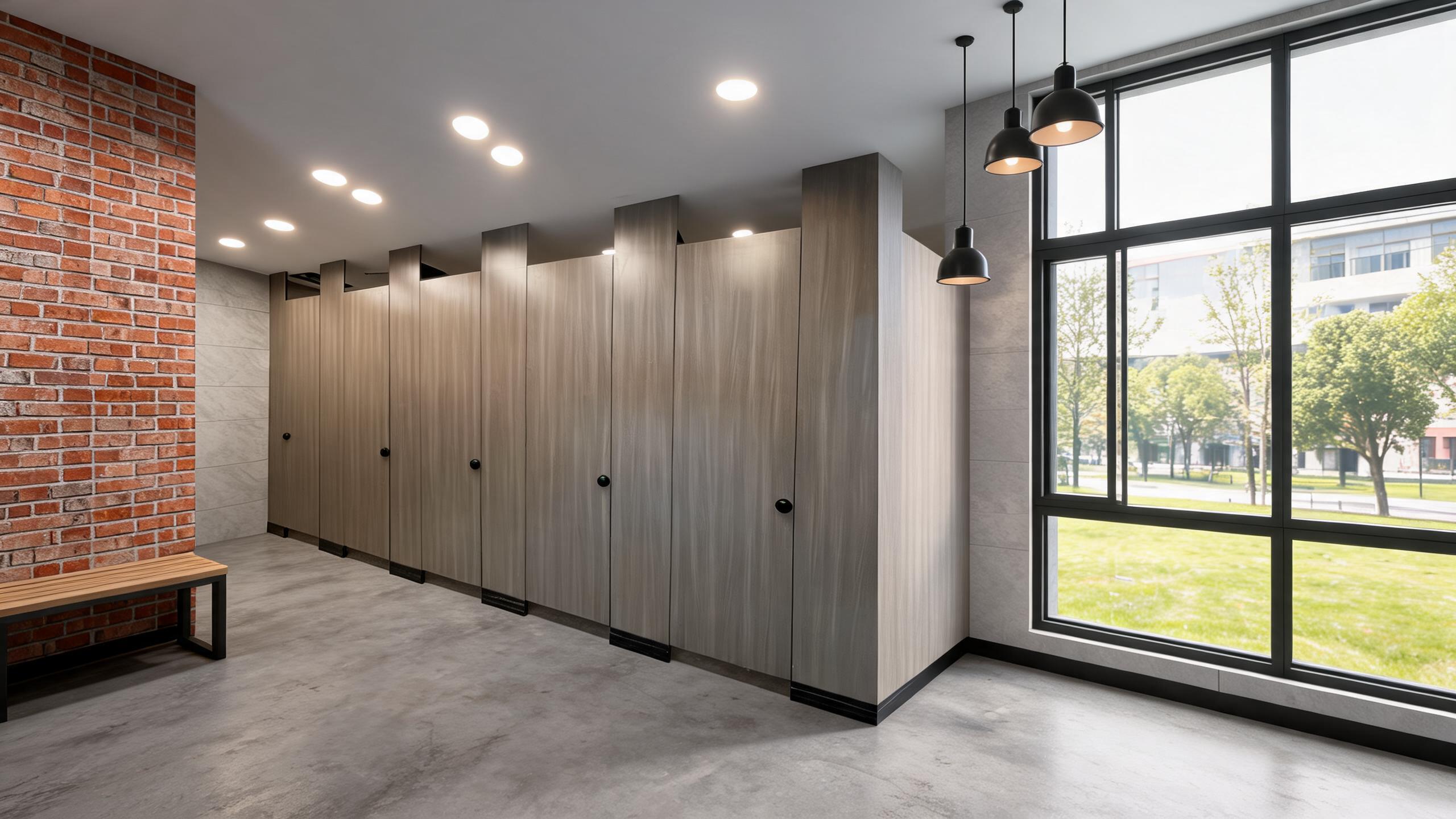 Custom Public Restroom Toilet Stall Partition  Anti‑Moisture HPL Compact Laminate Panels