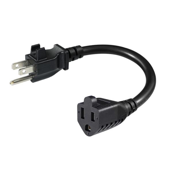 Remplacement de multiprise robuste 14AWG de 6 pieds avec clip de gestion des câbles et prise NEMA 5-15P, cordon prolongateur à 3 prises